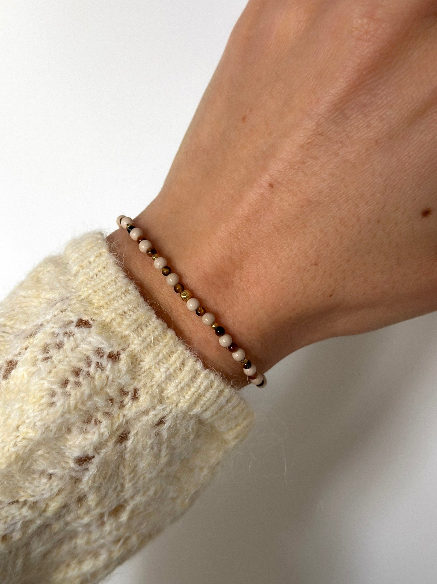 Bransoletka Tigre 2.0 z tygrysiego oka i kamienia rzecznego